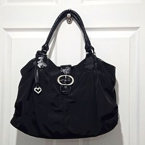 Brighton large tote purse bag black silver in excellent condition